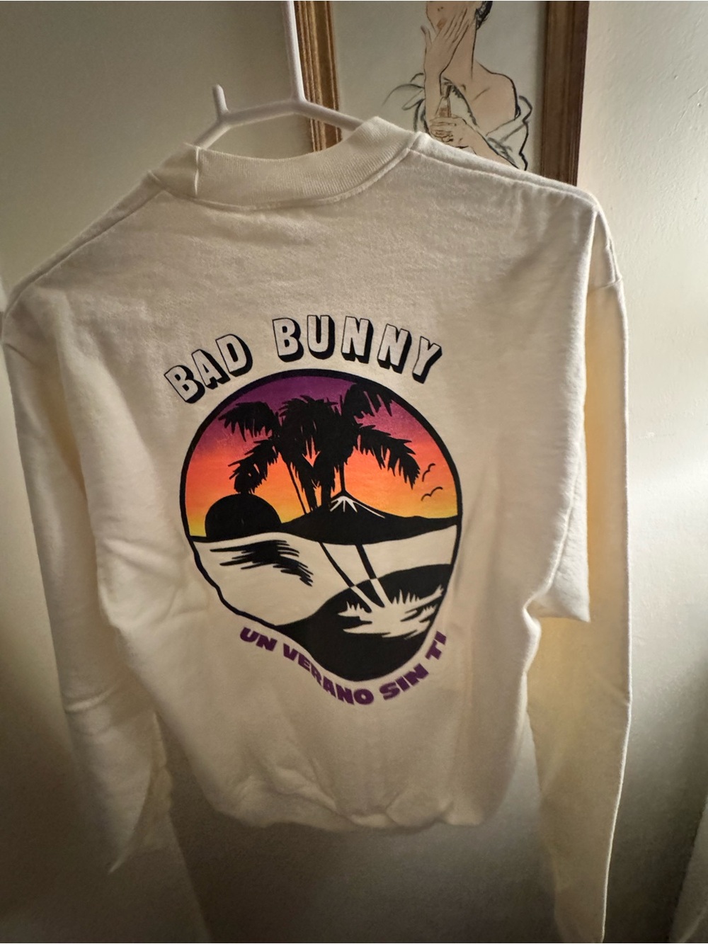 Bad Bunny Cream Plush-Lined Sweatshirt